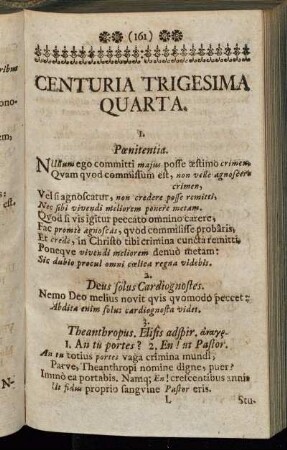 Centuria Trigesima Quarta.