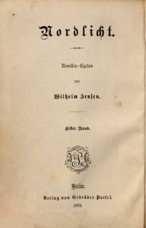 Nordlicht : Novellen-Cyclus, 1. Karin von Schweden : Novelle