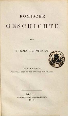 Römische Geschichte, 3. Von Sullas Tode bis zur Schlacht von Thapsus