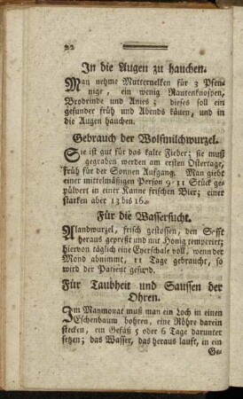 Für die Wassersucht