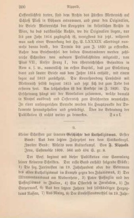 300-303 [Rezension] Kleine Schriften zur inneren Geschichte des Katholizismus