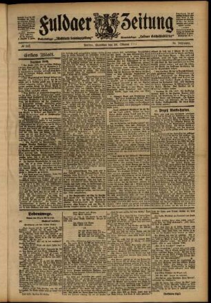 Erste Ausgabe vom Samstag, den 26. Oktober 1907.