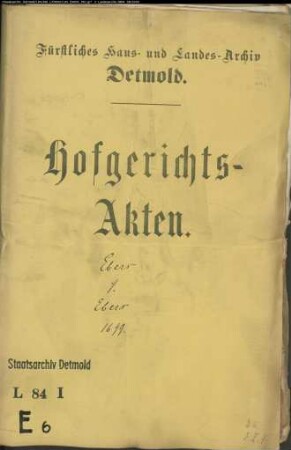 Ebersche Erben zu Polle gegen Engel Margarete Ebers zu Schwalenberg - Erbschaft