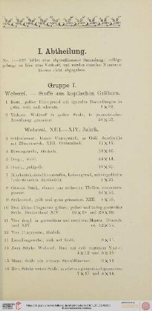 Gruppe I (Nr. 1-231)