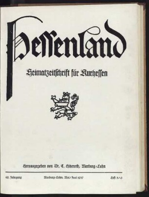 Heft 5/6, Mai/Juni 1937