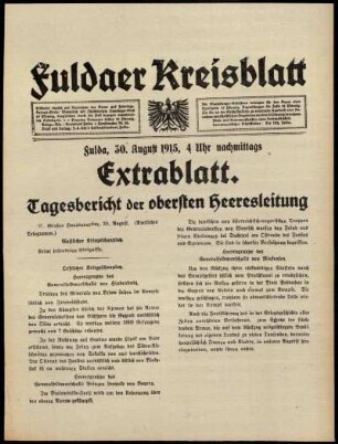 Ausgabe vom Montag, den 30. August 1915.