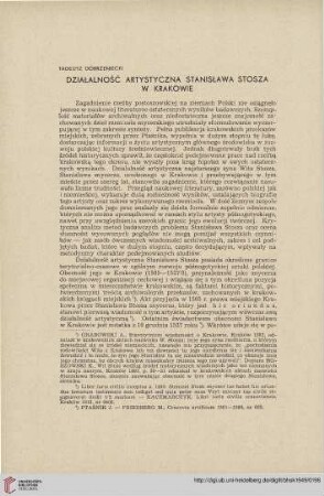 11: Działalność artystyczna Stanisława Stosza w Krakowie