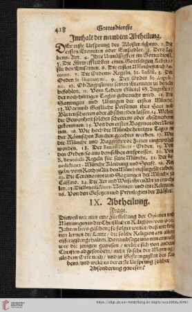 Innhalt der neundten Abtheilung