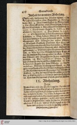 Innhalt der neundten Abtheilung