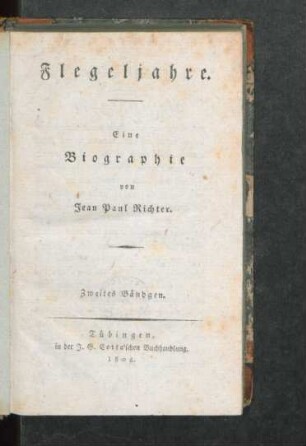 Bdch. 2: Flegeljahre