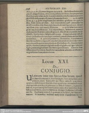[Articulus] XXI. De Conjugio