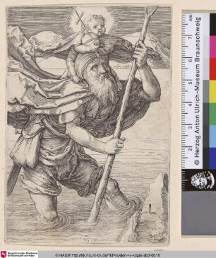 [St. Christopherus; St Christopher carrying the infant christ]