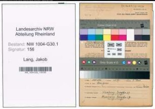 Entnazifizierung Jakob Lang , geb. 13.09.1904 (Verlademeister)