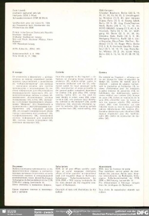 Inhaltsangaben russisch, englisch, französich, Impressum
