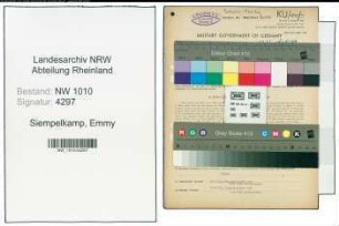 Entnazifizierung Emmy Siempelkamp , geb. 17.03.1891 ()