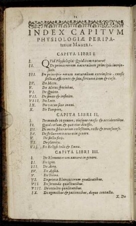 Index Capitum Physiologiae Peripateticae Magiri