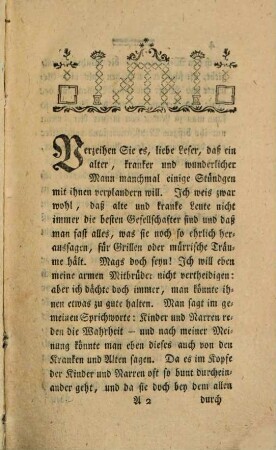 Der Kranke, oder die Geschichte einer guten Familie, 1
