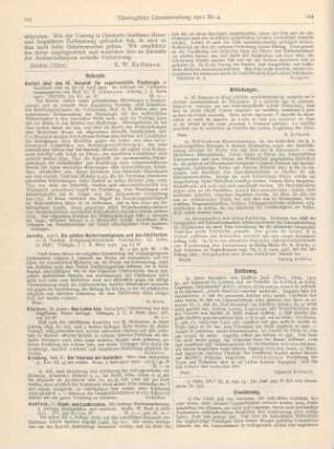 123 [Rezension] Kirberg, P., Die Toleranz der Korinther. Eine crux interpretum (2. Kor. XI, 4) neu erklärt