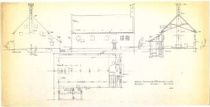 Döllgast, Hans; Pfändhausen (Bayern); Kath. Pfarrkirche - Schnitt; Grundriss; Ansichten