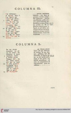 Columna IX. Columna X