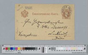 Postkarte an Otto Dessoff