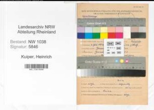 Entnazifizierung Heinrich Kuiper , geb. 06.07.1898 (Dachdecker)