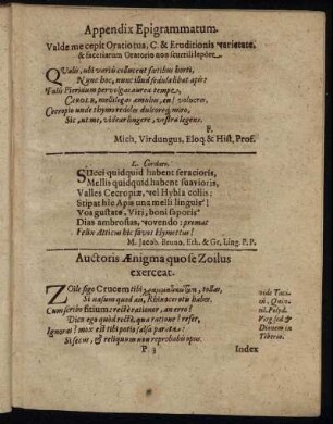 Appendix Epigrammatum
