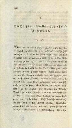 V. Die Hoffmannswaldau-Lohenstein'sche Periode