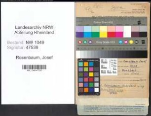 Entnazifizierung Josef Rosenbaum , geb. 14.04.1904 (Schlosser)