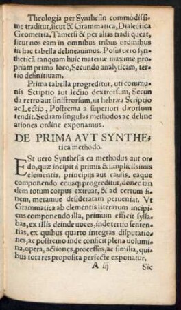 De Prima Aut Synthetica methodo.