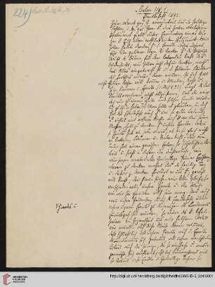 Heid. Hs. 3895 II B - 5,224: Nachlass Heinrich Bassermann, Sonn- und Feiertagspredigten: Predigt zu Ps 118,1 (Textspruch (Lasset uns den Erntedank darbringen!))