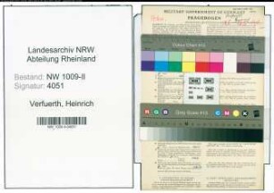 Entnazifizierung Heinrich Verfuerth , geb. 30.08.1910 (Krankenpfleger)