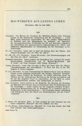 Hauptdaten Aus Lenins Leben (November 1904 bis Juli 1905)