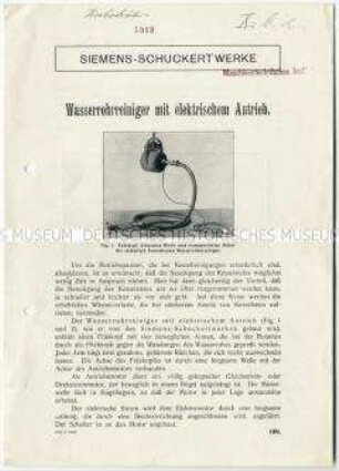 Wasserrohrreiniger mit elektrischem Antrieb