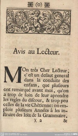 Avis au Lecteur