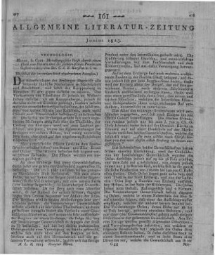 Karsten, K. J. B.: Metallurgische Reise durch einen Theil von Baiern und durch die süddeutschen Provinzen Österreichs. Halle: Curt 1821 (Beschluss der im vorigen Stück abgebrochenen Rezension)