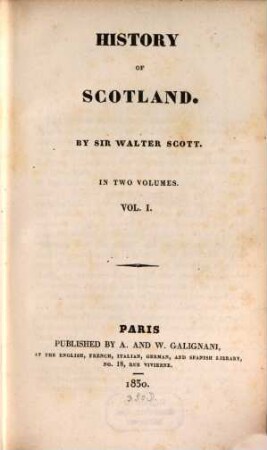 History of Scotland : in two volumes, 1