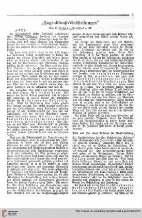 N.F. 8.1928 S. 3-5: ''Jugendkunst-Ausstellungen'', [1]