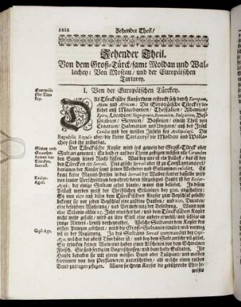I. Von der Europäischen Türckey.