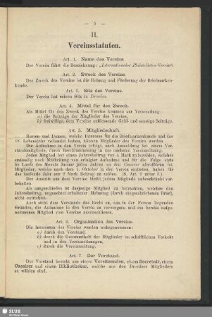 II. Vereinsstatuten