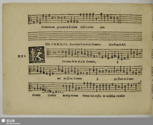 XXV. Eckel, Matthias: Ecce nunc benedicite Domino