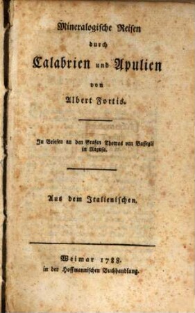 Mineralogische Reisen durch Calabrien und Apulien