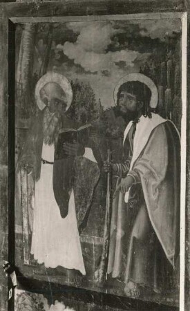 Rückseite des rechten Altarflügels: Die Apostel Simon und Judas Thaddäus