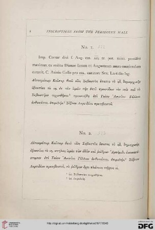 Inscriptions from the Peribolus Wall of the Artemisium (Temple of Diana) and the Augusteum