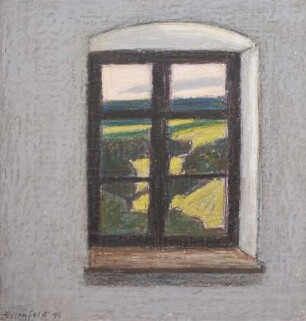 Frühlingsabend aus dem Atelierfenster in Quohren