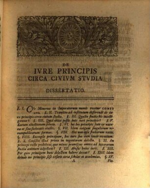 De Ivre Principis Circa Civivm Stvdia, Dissertatio