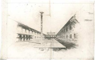 Gsaenger, Gustav; Grünwald bei München (Bayern); Reichsführerschule - Hauptbau, Ehrenhof (Perspektive)