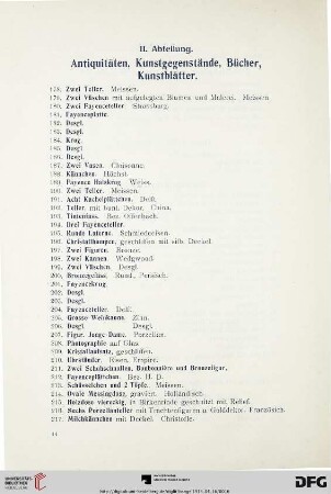 Antiquitäten, Kunstgegenstände, Bücher, Kunstblätter (Nr. 178-637)