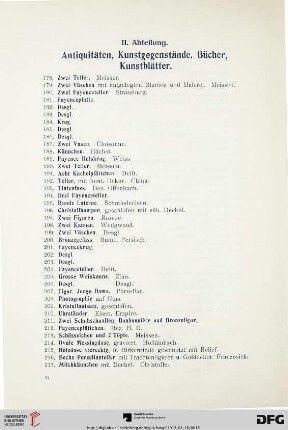 Antiquitäten, Kunstgegenstände, Bücher, Kunstblätter (Nr. 178-637)