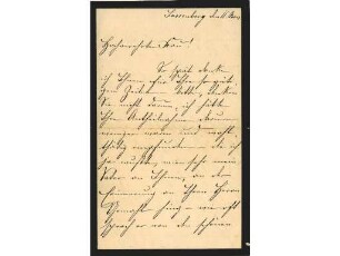 Originalbrief von Theo Schücking an Alwine Schroedter, Sassenberg den 11 November, ohne Jahr